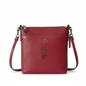 Coach Red Leather Minnie Mouse Crossbody‎ Handbag, Disney Envelope Small
